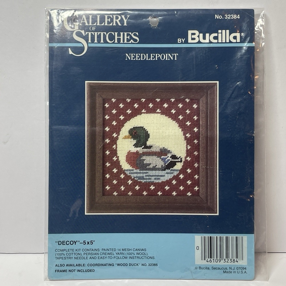 Gallery of Stitches By Bucilla Decoy Mallard Duck kit Cabin Decor 5x5 NEW #32384